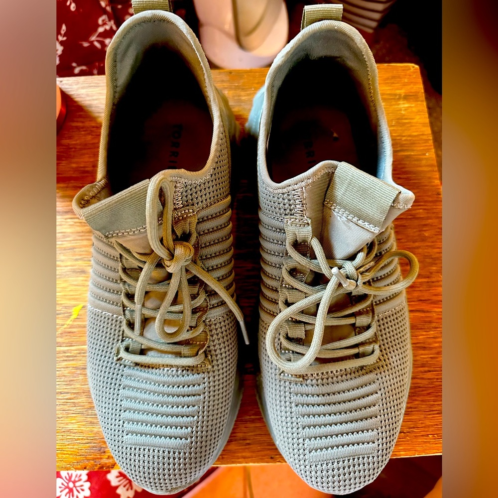 Chunky olive green athletic shoes from Torrid